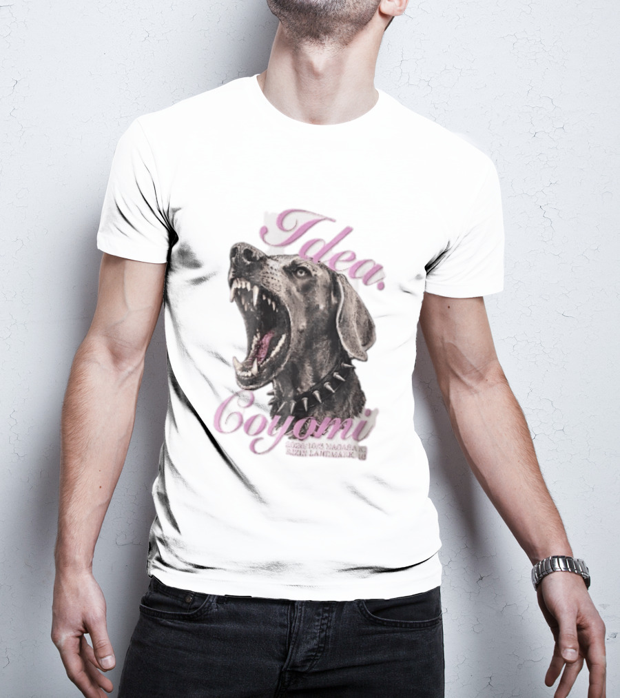 Rizin Idea Coyomi Nagasaki Snarling Dog Spiked Collar Pink Cursive 2024 T-Shirt