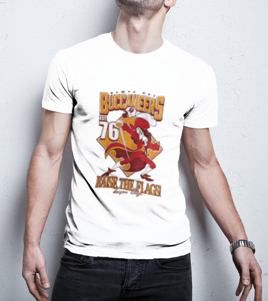 Buccaneers EST 76 Captain Hook Raise The Flags T-Shirt