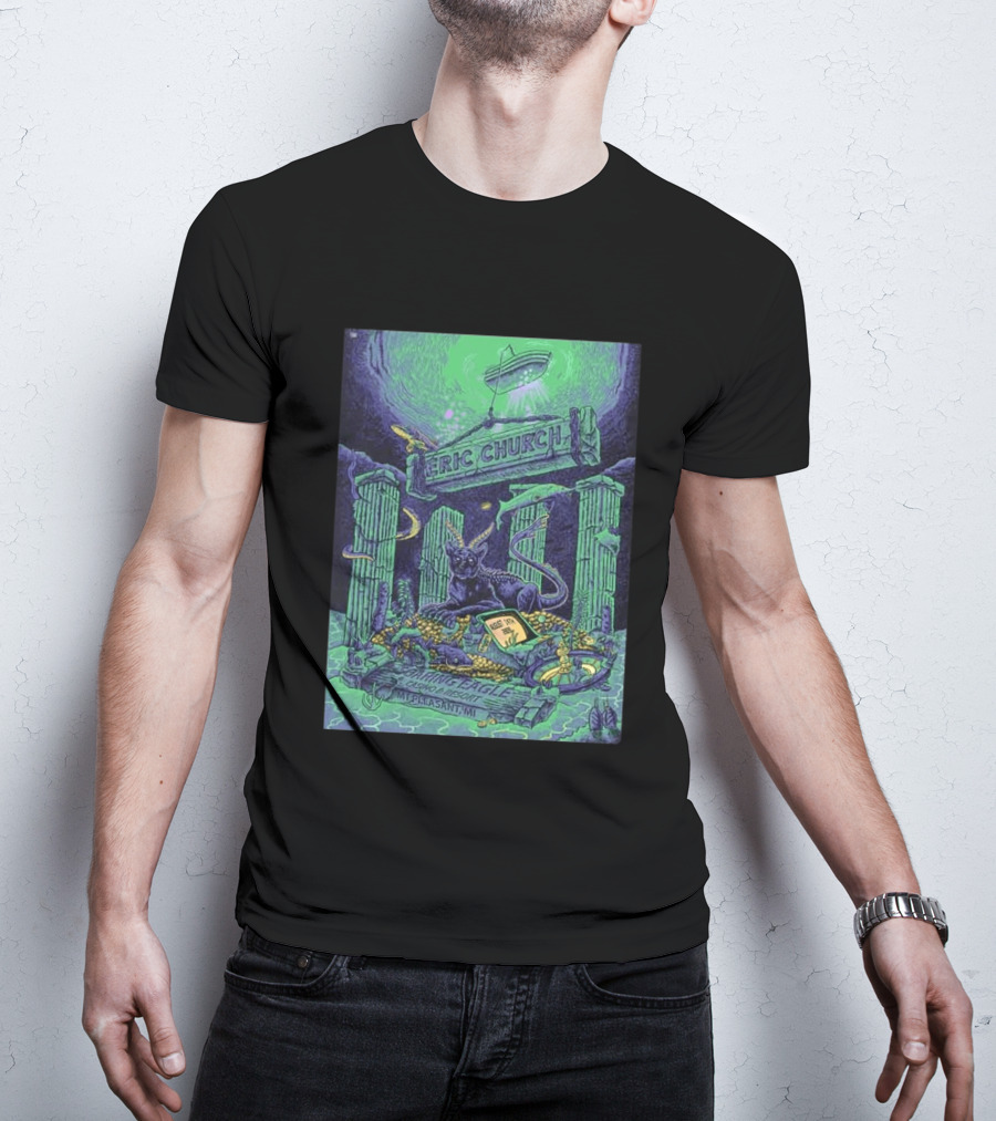Eric Church Soaring Eagle Casino Resort 2026 Mt Pleasant MI August 14 Mythical Panther And Serpent T-Shirt
