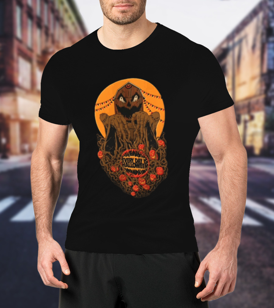 Every Day Is Halloween 2026 Creepy Pumpkin Monster With Tentacles And Bats T-Shirt