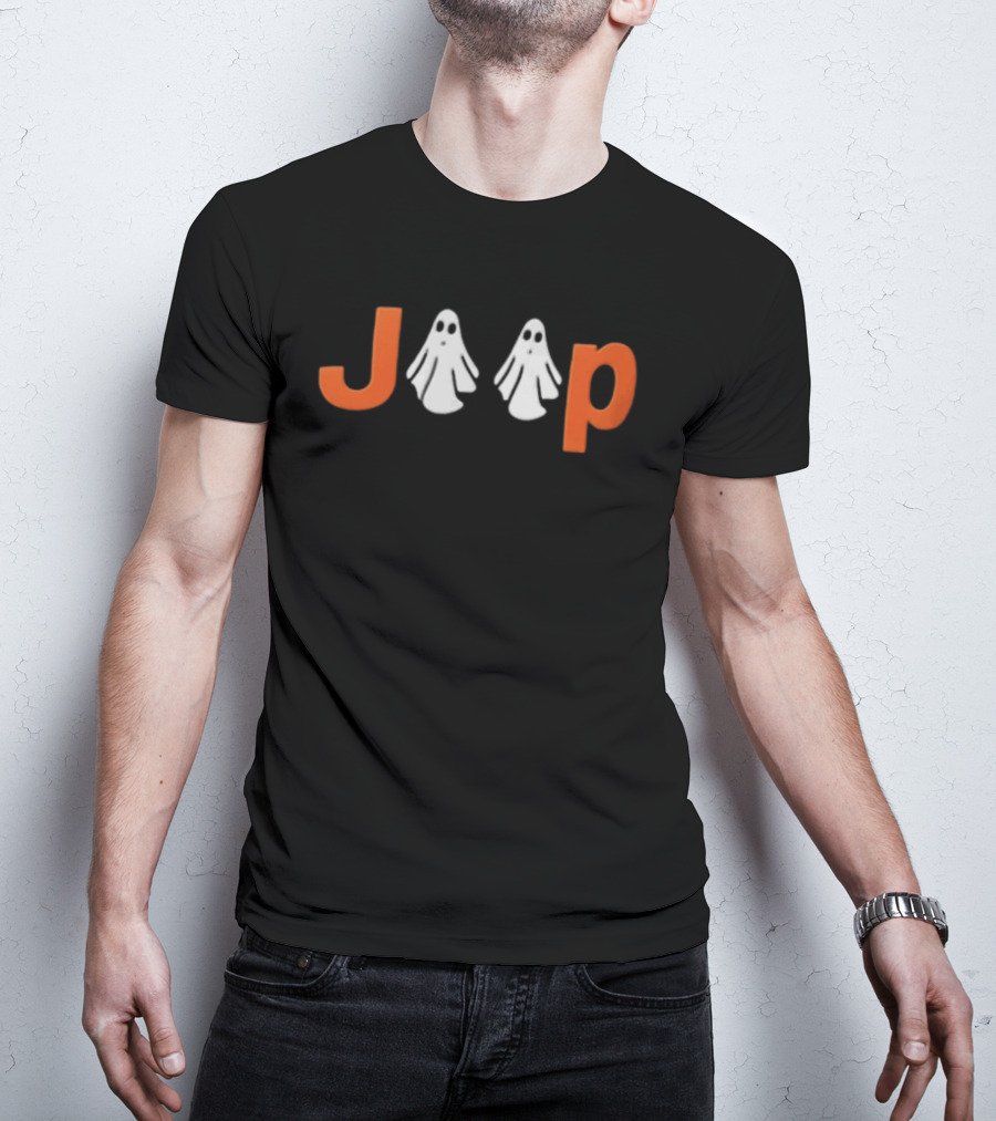 Jeep Ghost Halloween Spooky Theme Pumpkin T-Shirt