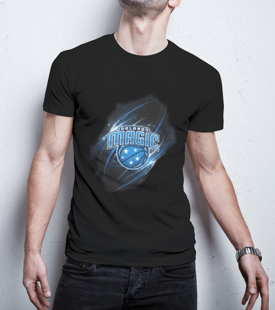 Orlando Magic NBA Basketball Stars Glowing Blue Swirl T-Shirt