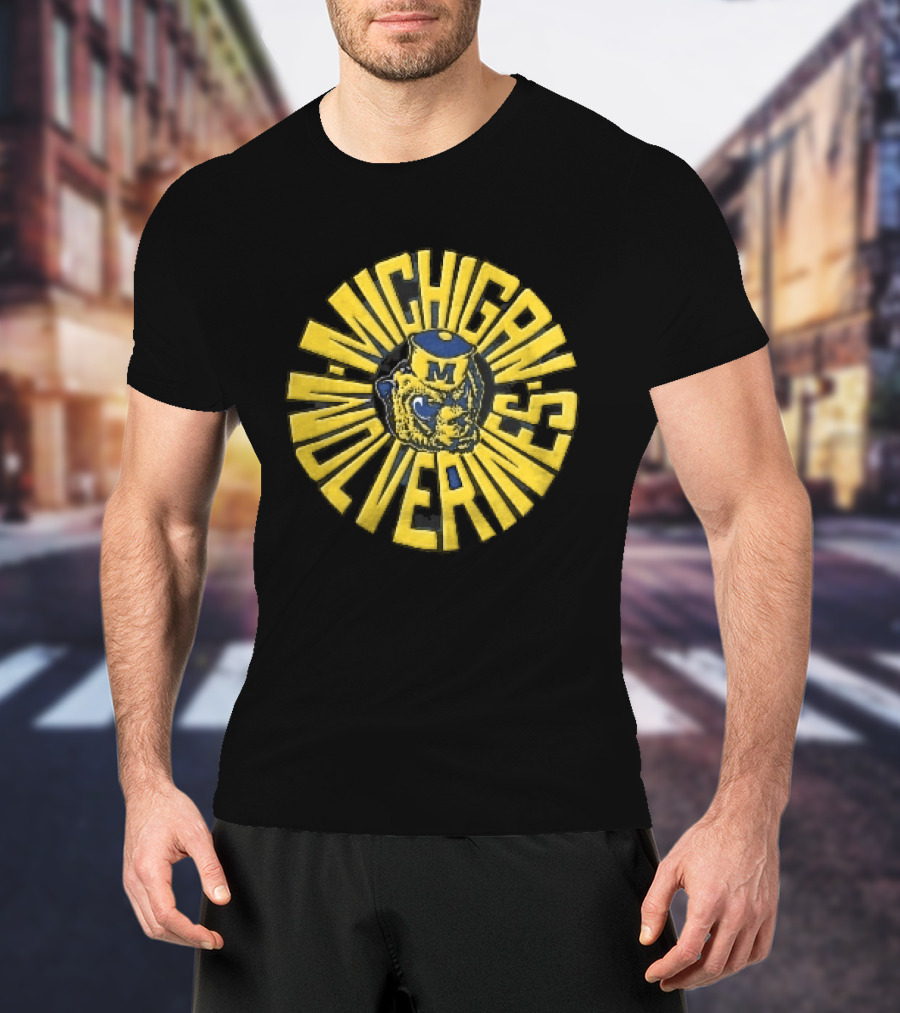 Michigan Wolverines NCAA Sailor Cap Radial Vintage Look T-Shirt