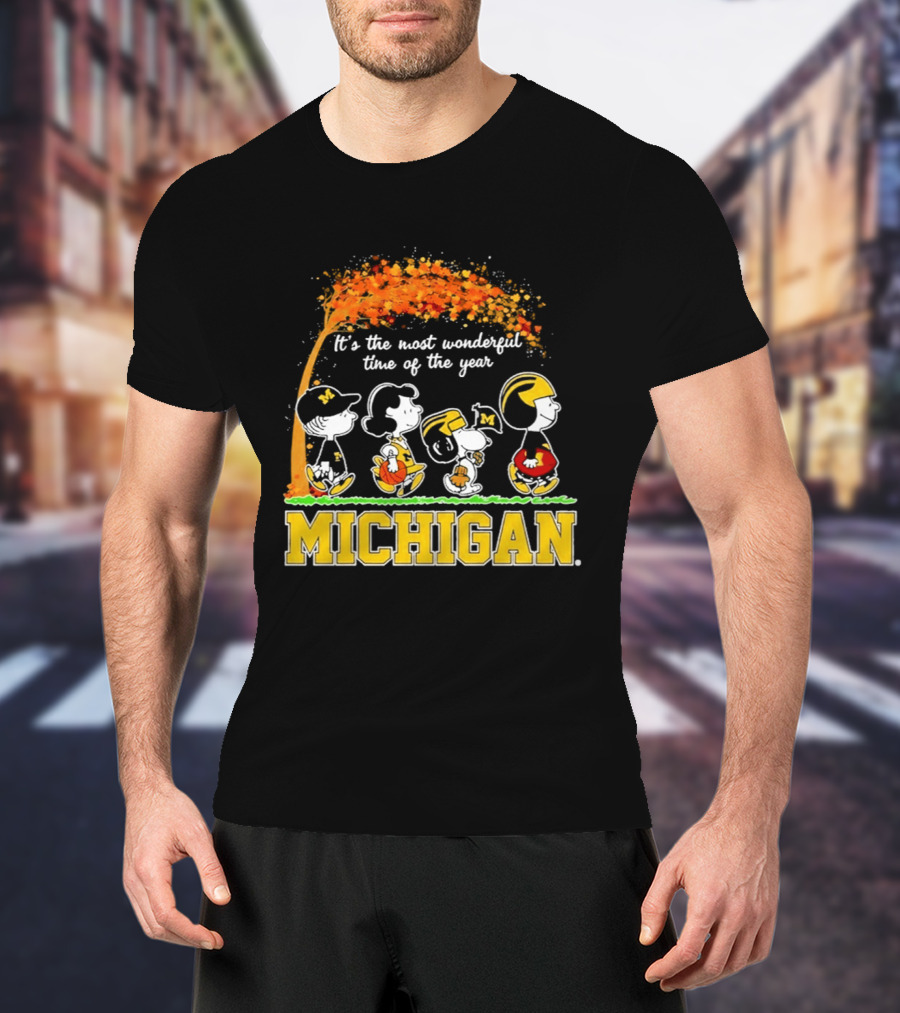 Michigan Wolverines Peanuts Halloween It's The Most Wonderful Time 2026 T-Shirt