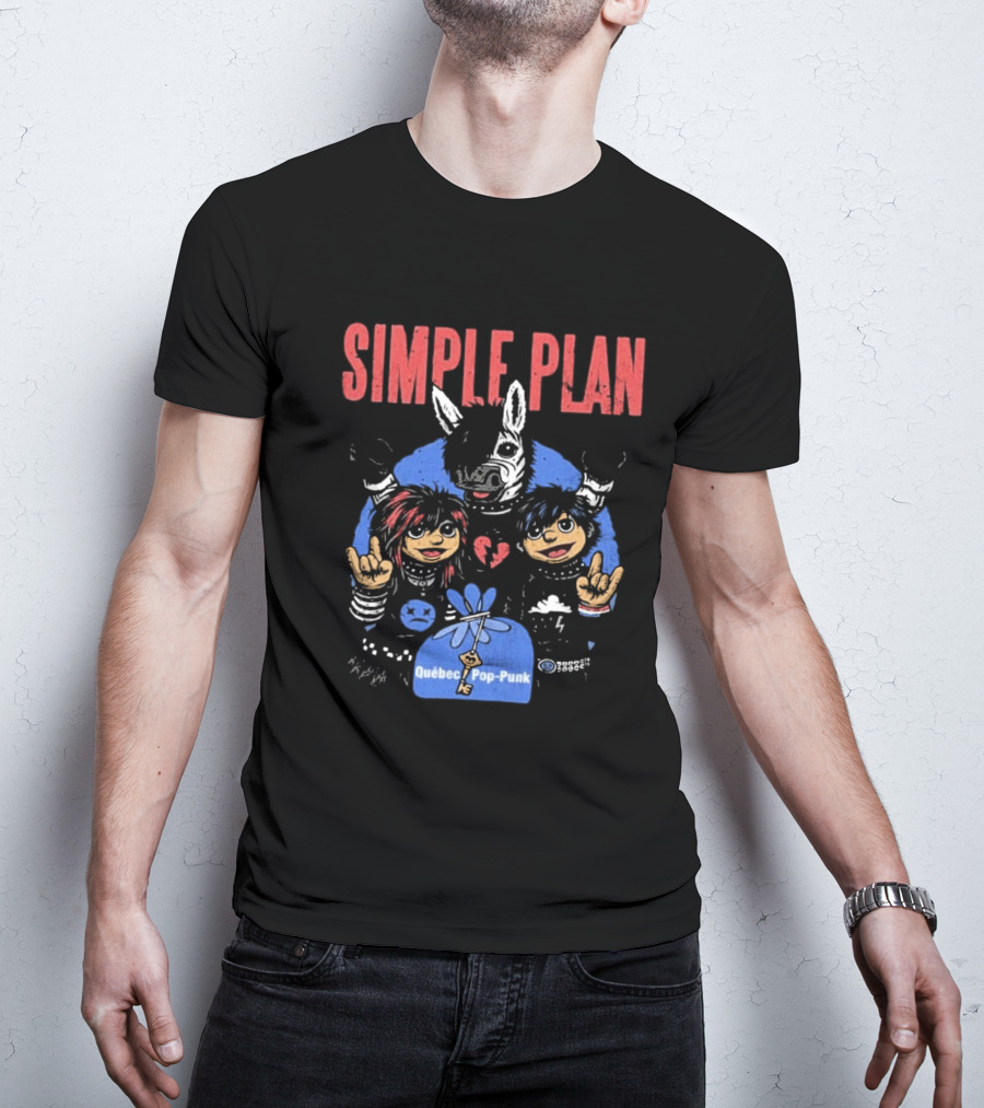 Simple Plan Quebec Pop Punk Passe Partout Mashup 2026 Black T-Shirt