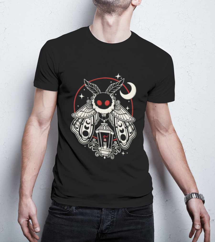 Mothman Lantern Moon Stars T-Shirt