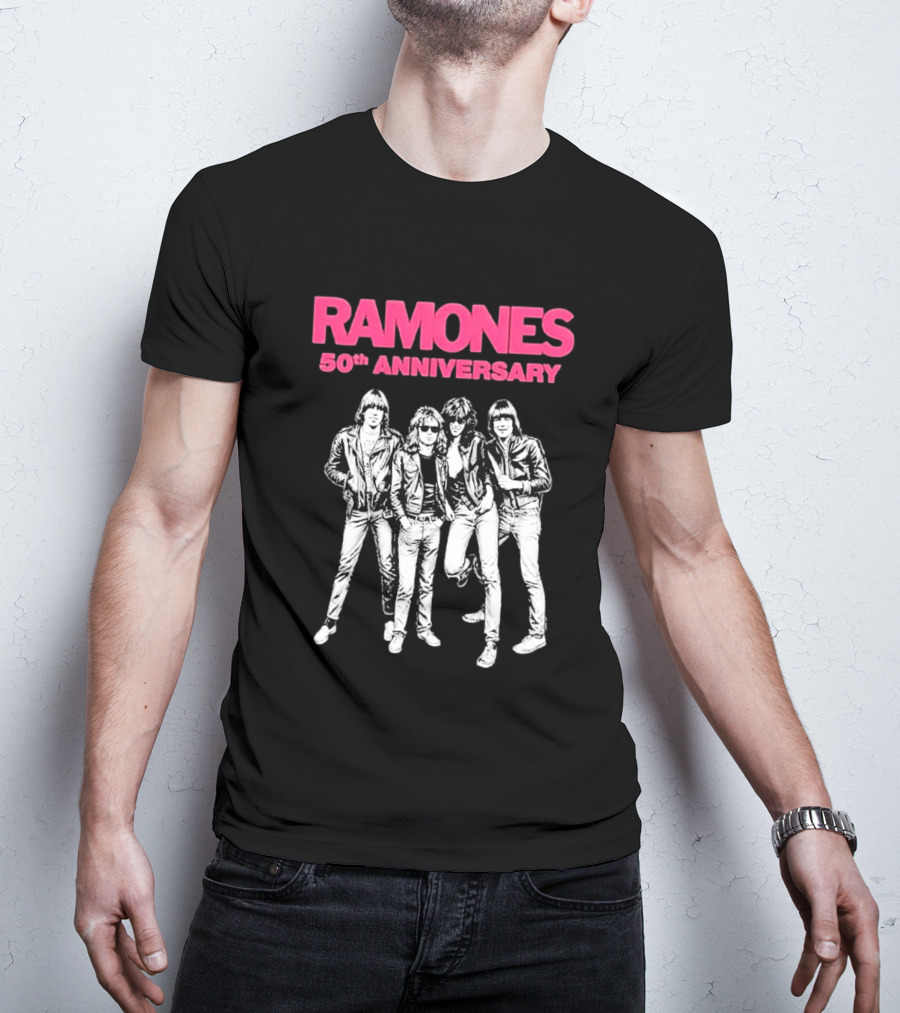 RAMONES 50th Anniversary August 30 2026 Hollywood Forever LA Black T-Shirt