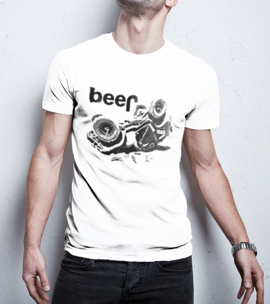 Beer Overturned Off Road Vehicle Offbeat Humor T-Shirt