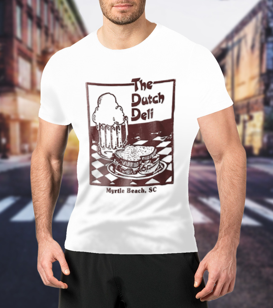 The Dutch Deli Myrtle Beach SC Beer Sandwich Checkered T-Shirt
