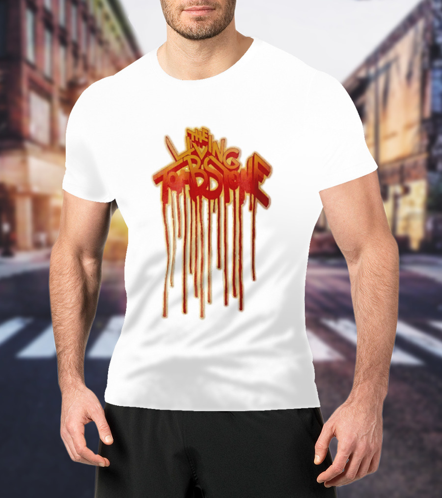The Living Tombstone Red Orange Dripping Graffiti Font T-Shirt