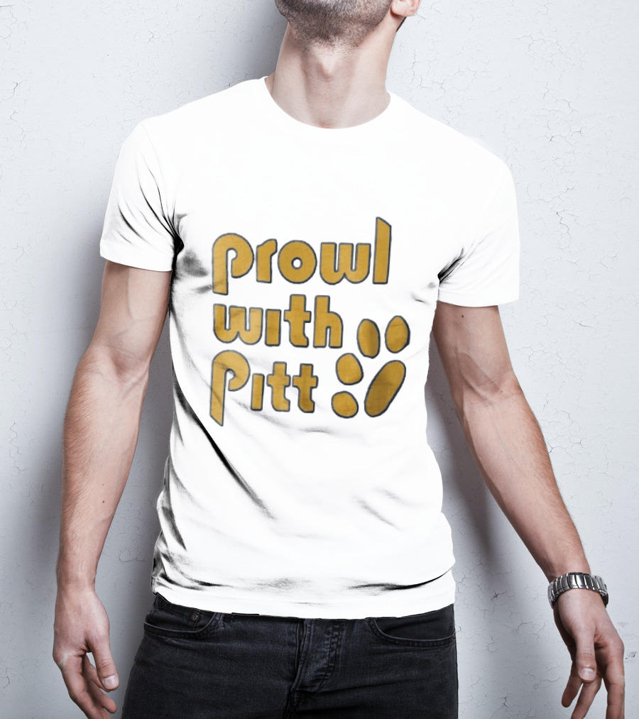 Pitt Panthers Prowl With Pitt Textured Gold Paw T-Shirt