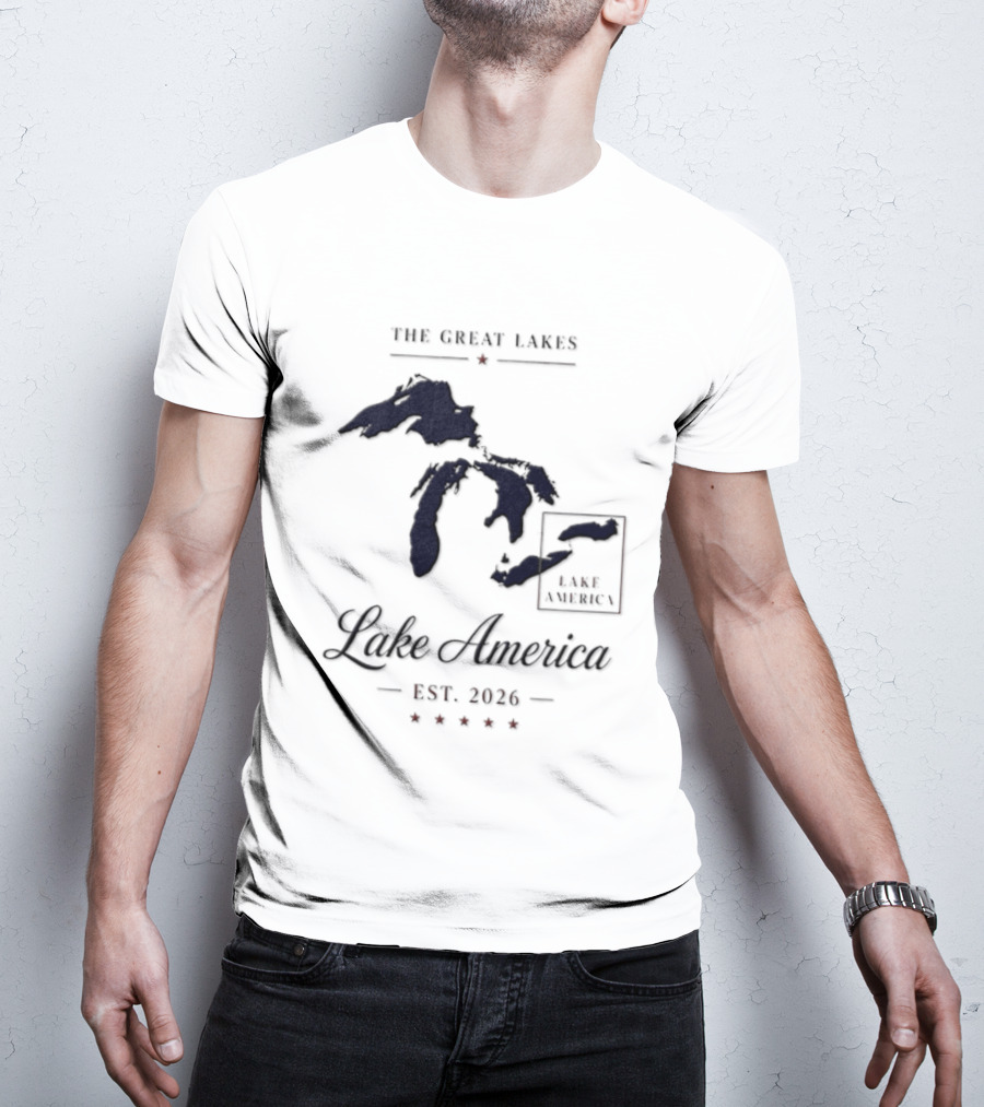 The Great Lakes Lake America Est 2026 Map T-Shirt