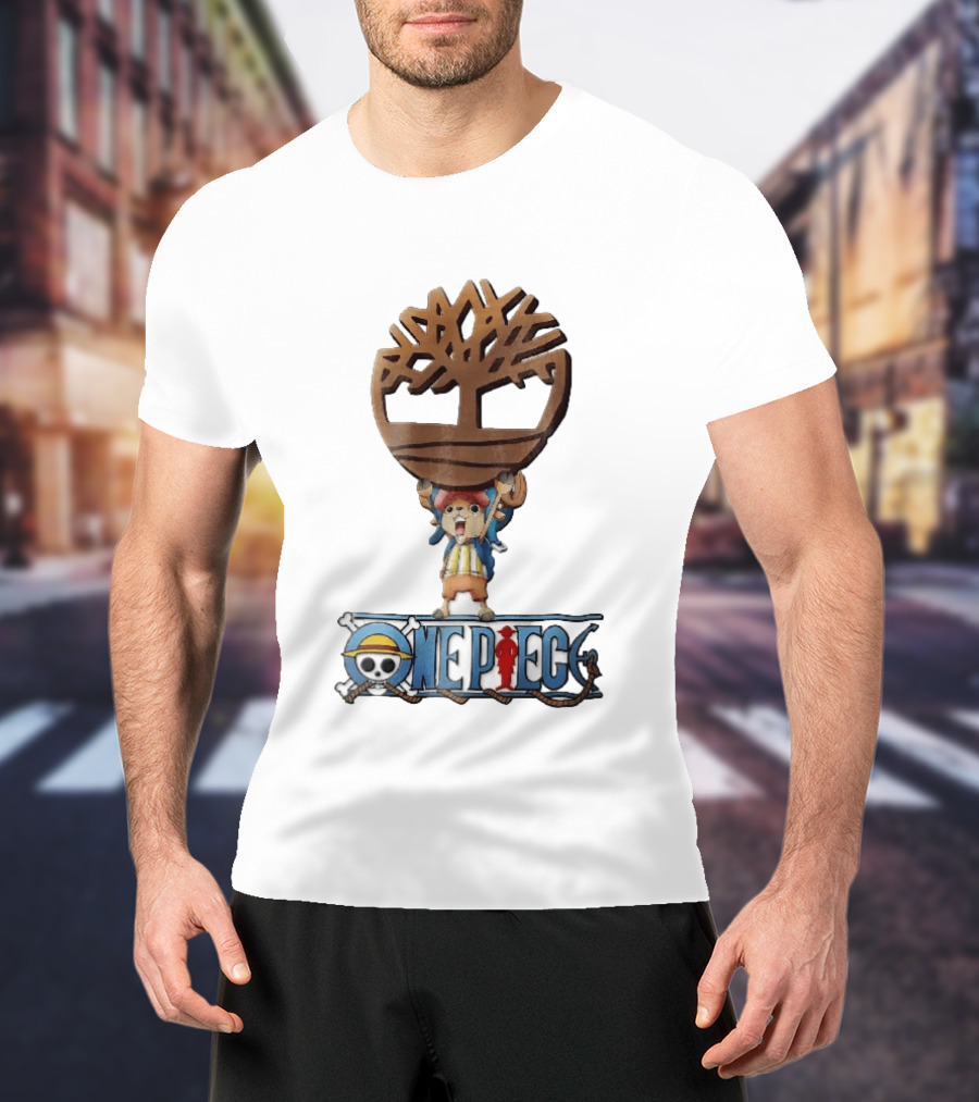 Timberland One Piece Reindeer Chopper Holding Wooden Tree T-Shirt