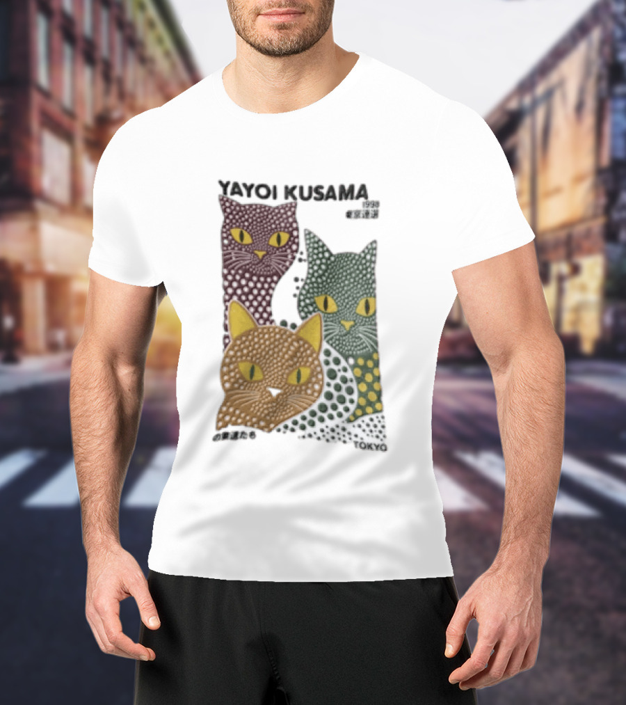 Yayoi Kusama Polka Dot Cats Tokyo T-Shirt