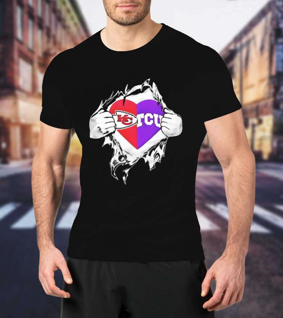 Kansas City Chiefs TCU Horned Frogs Heart Inside Me T-Shirt