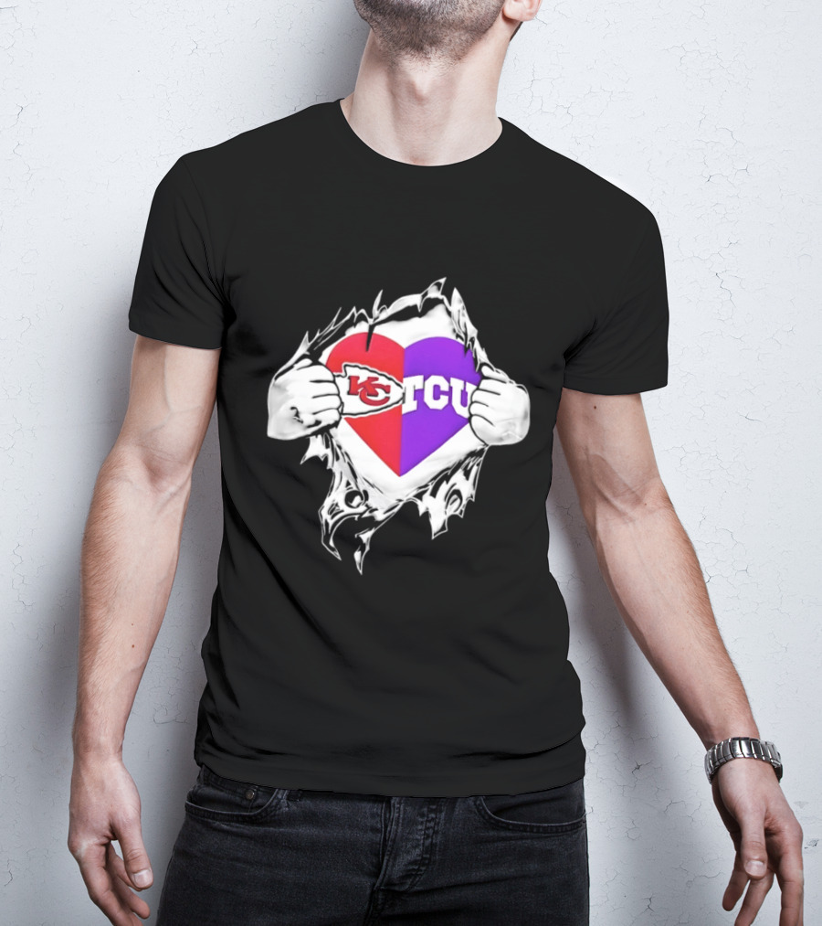 Kansas City Chiefs TCU Horned Frogs Heart Inside Me T-Shirt