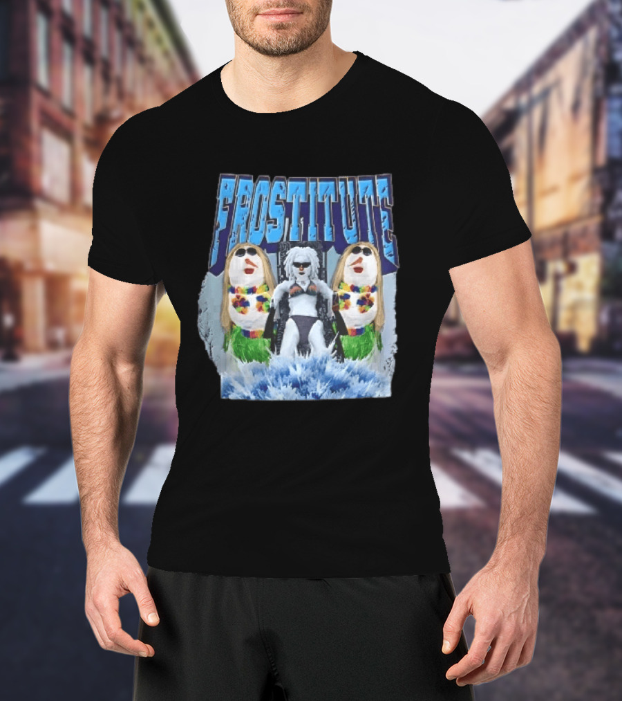 Frostitute Snowmen Bikini Wigs Sunglasses Ice Splash T-Shirt