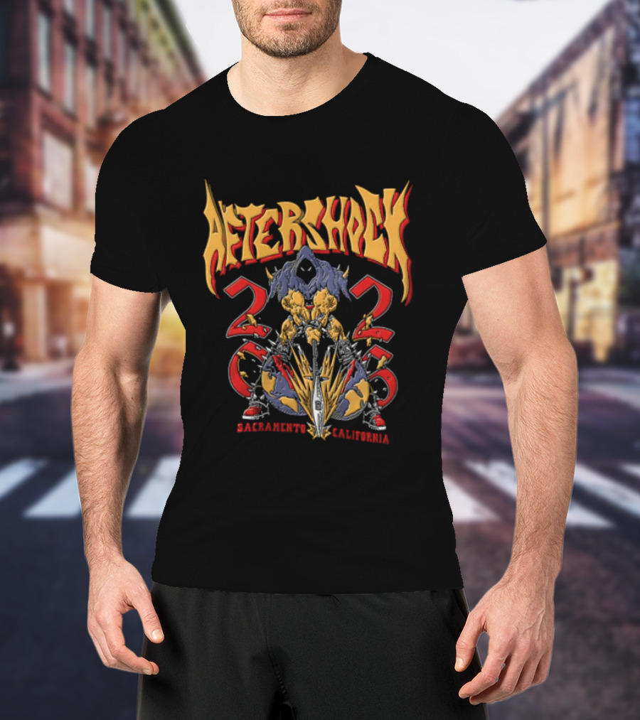 Aftershock 2023 Sacramento California Creature Spear World T-Shirt