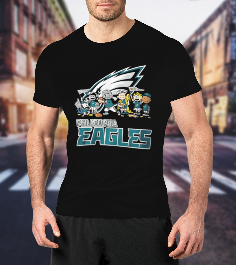 Philadelphia Eagles Charlie Brown Snoopy Cheerleaders Team T-Shirt