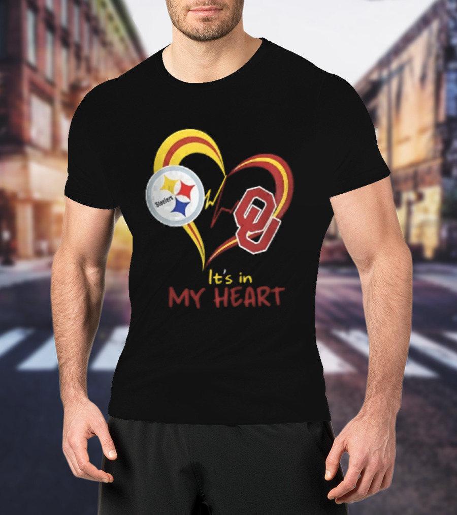 Pittsburgh Steelers Oklahoma Sooners It's In My Heart T-Shirt