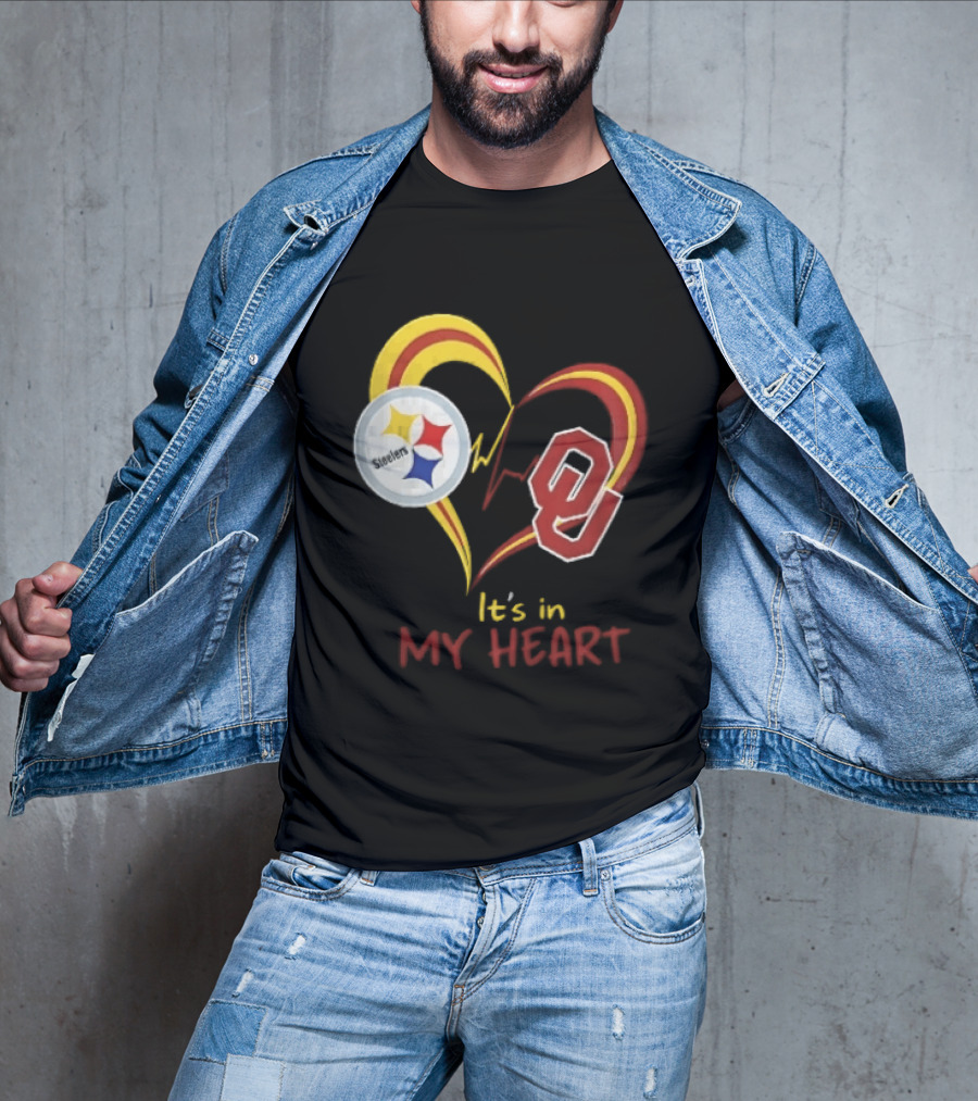 Pittsburgh Steelers Oklahoma Sooners It's In My Heart T-Shirt