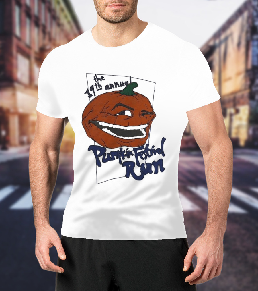 19th Annual The Pumpkin Festival Run Halloween Event Laughing Pumpkin T-Shirt