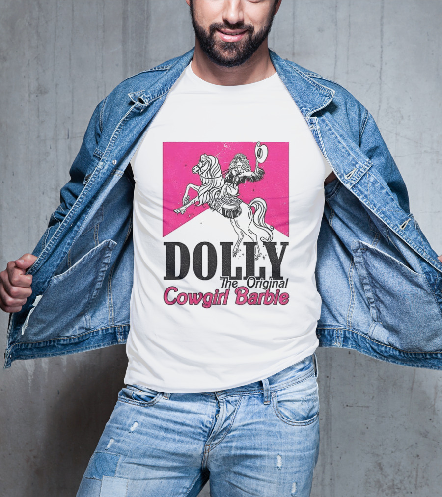 Dolly The Original Cowgirl Barbie Pink Riding Horse T-Shirt