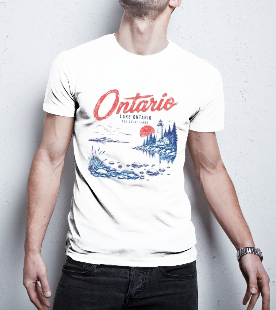 Ontario Lake Ontario The Great Lakes Lighthouse Scene T-Shirt