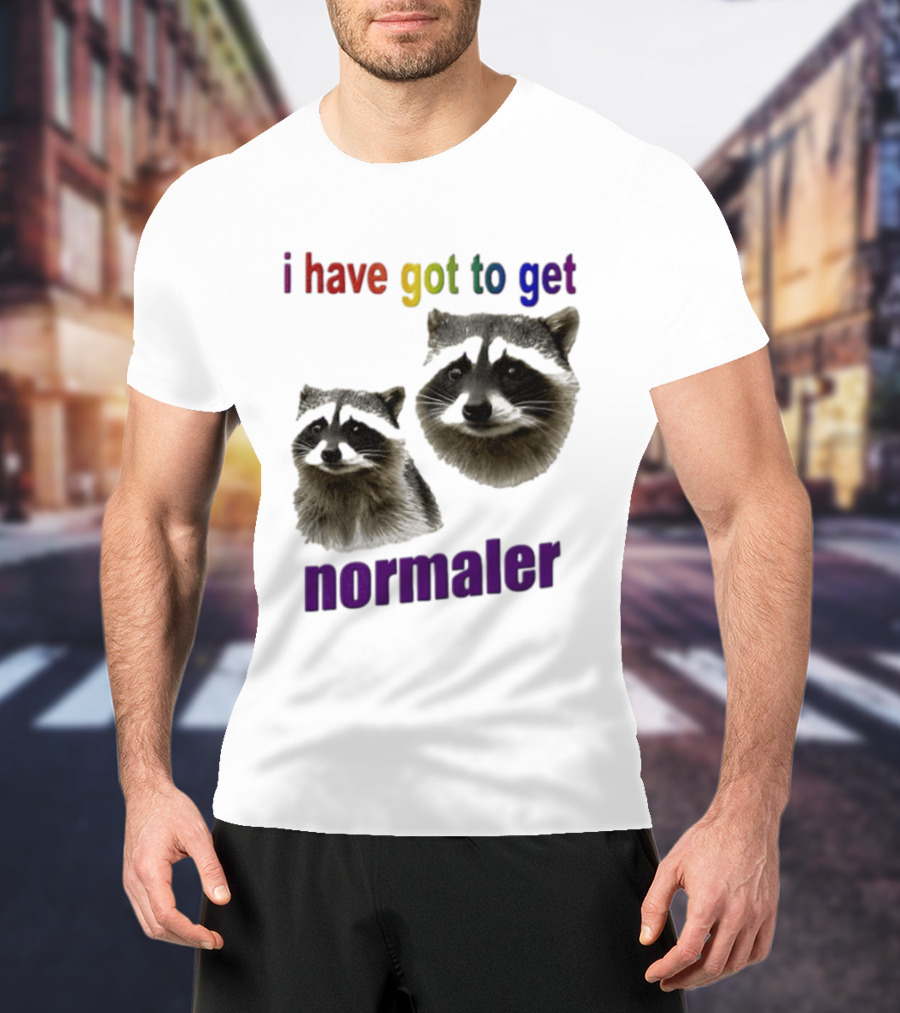 Raccoons I Have Got To Get Normaler Fun Colorful Phrase T-Shirt