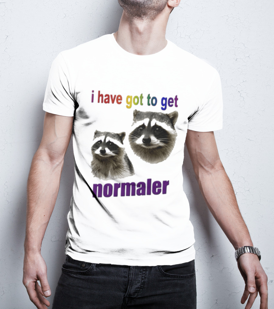 Raccoons I Have Got To Get Normaler Fun Colorful Phrase T-Shirt