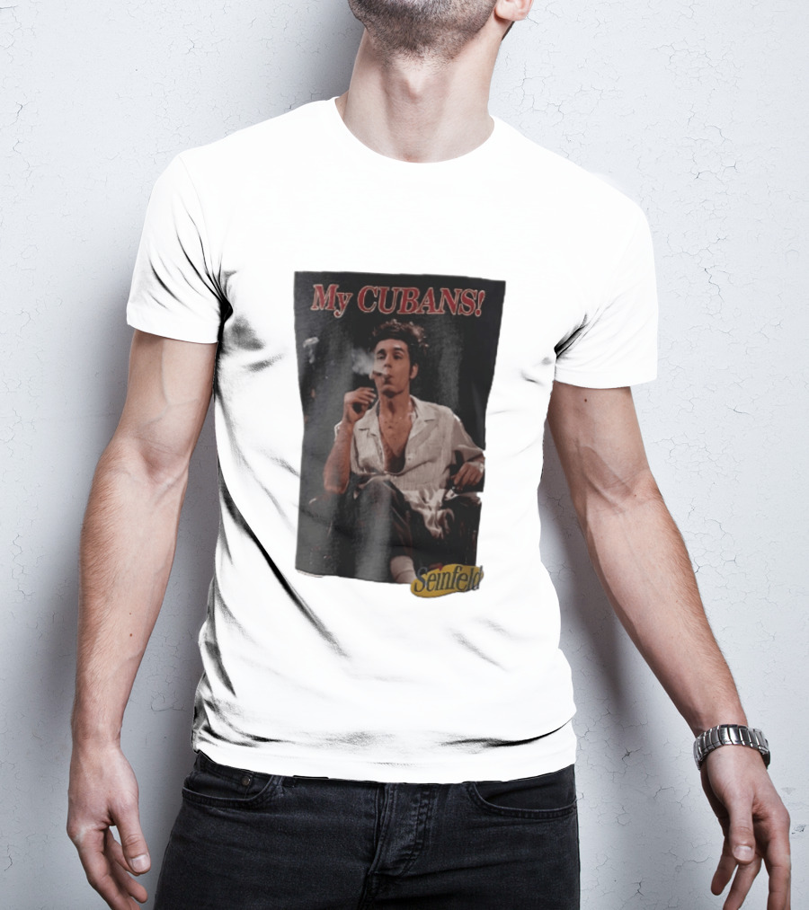 Seinfeld My Cubans Cosmo Kramer Smoking Cigar In Leather Chair T-Shirt