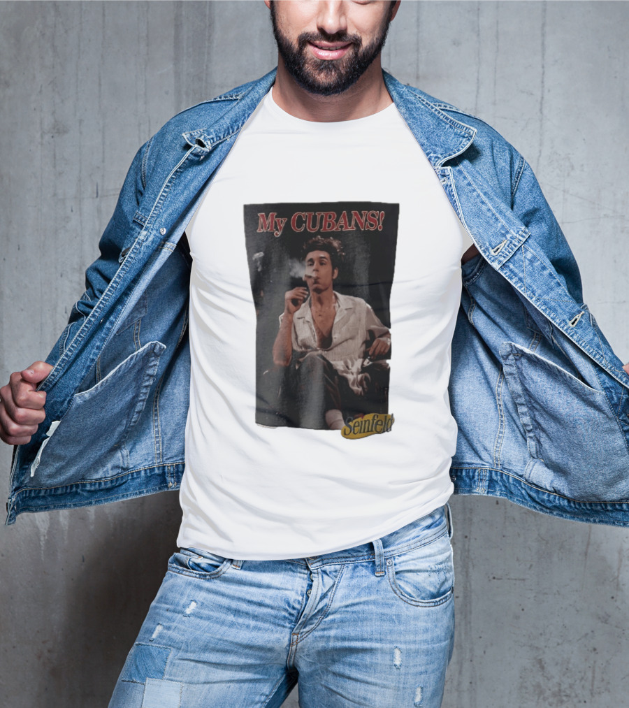 Seinfeld My Cubans Cosmo Kramer Smoking Cigar In Leather Chair T-Shirt