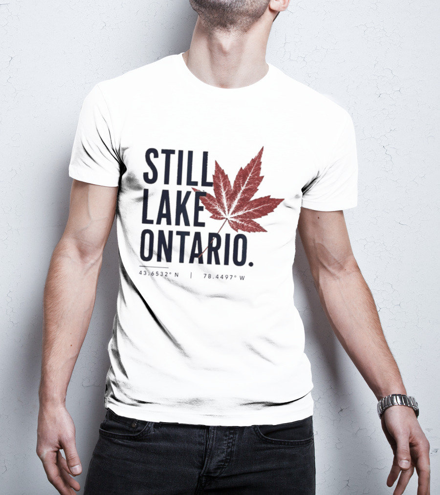 Still Lake Ontario Canada 43.6532°N 79.4497°W Maple Leaf T-Shirt