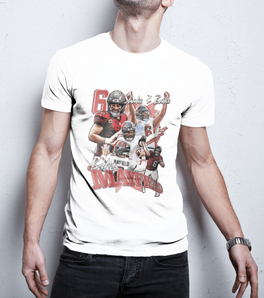 Baker Mayfield Shake And Bake Tampa Bay Buccaneers Action Collage T-Shirt
