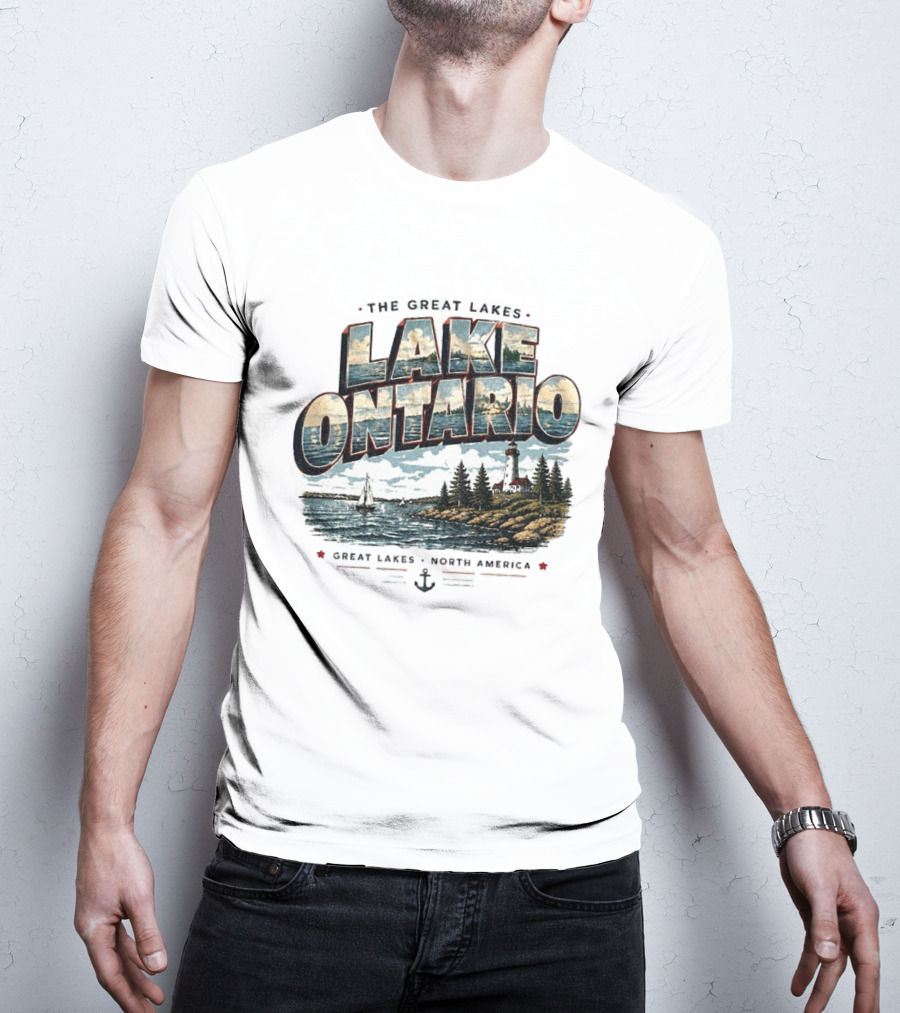 The Great Lakes Lake Ontario Sailing Lighthouse North America T-Shirt