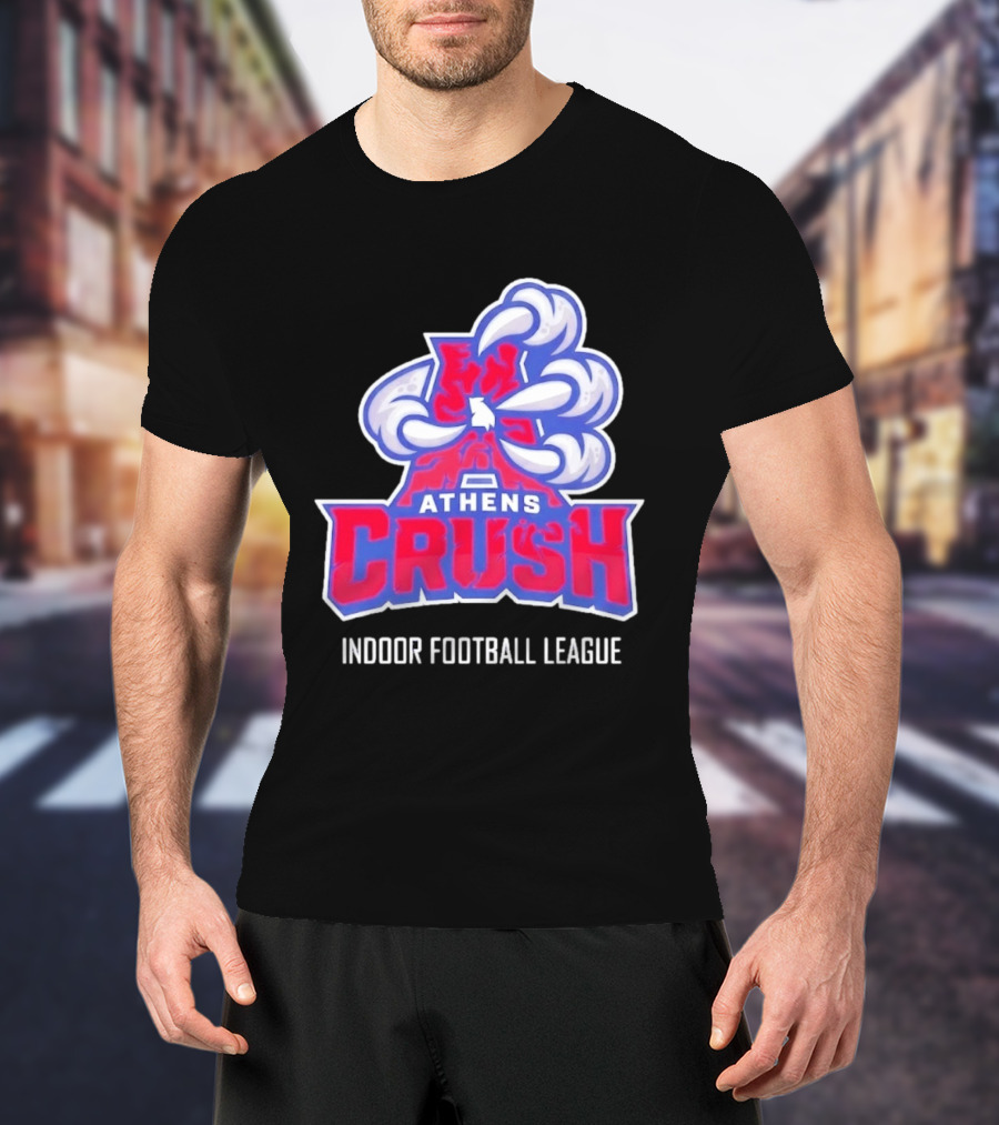 Athens Crush Indoor Football League Team Logo Cloudburst T-Shirt