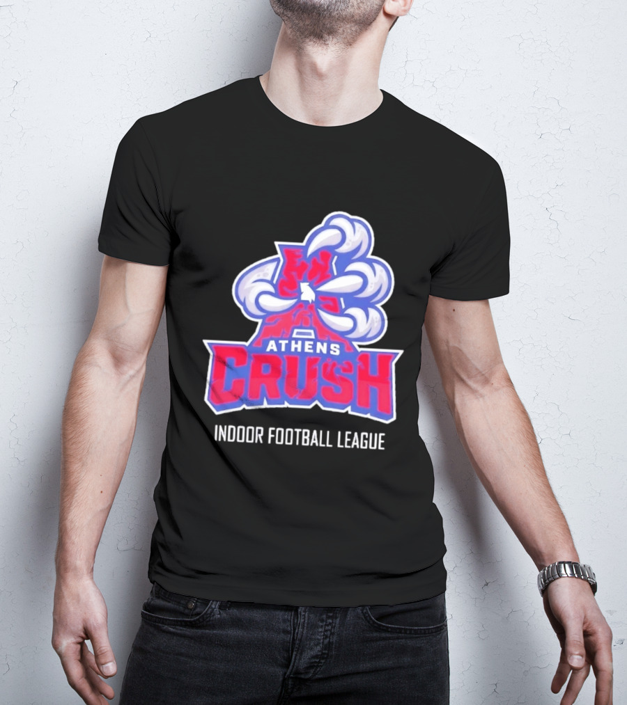 Athens Crush Indoor Football League Team Logo Cloudburst T-Shirt