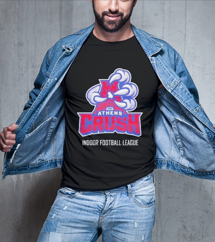 Athens Crush Indoor Football League Team Logo Cloudburst T-Shirt