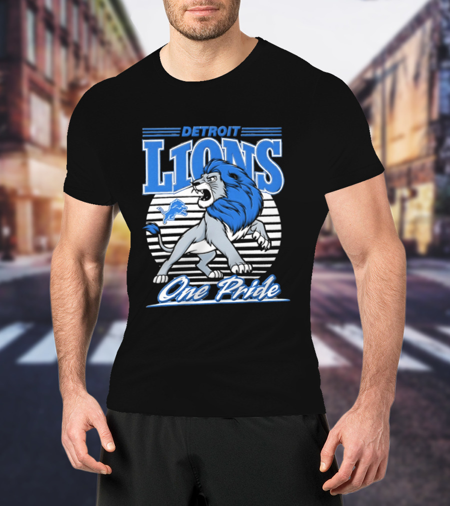 Detroit Lions One Pride Roaring Lion Fan T-Shirt