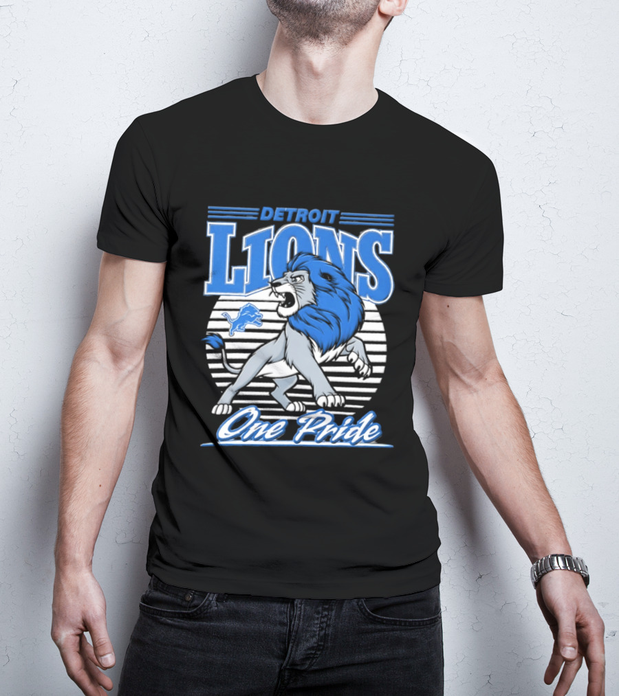 Detroit Lions One Pride Roaring Lion Fan T-Shirt