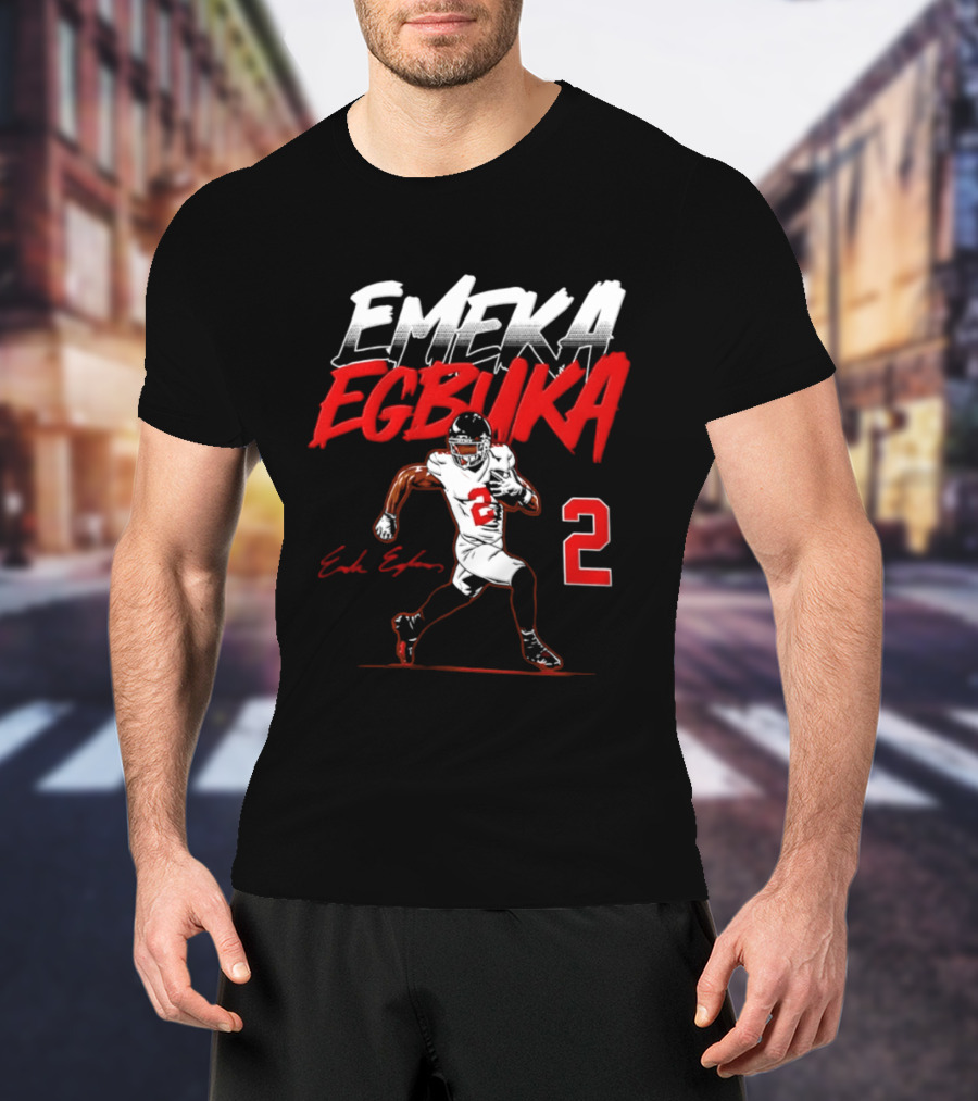Emeka Egbuka Number 2 Tampa Bay Buccaneers Player Pose T-Shirt