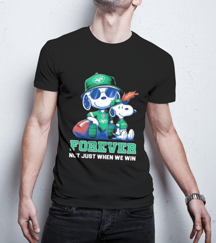New York Jets Peanuts Snoopy Forever Not Just When We Win T-Shirt