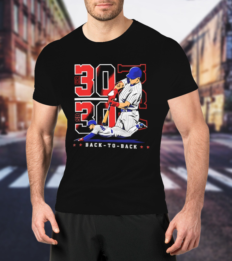 Pete Crow Armstrong Chicago Cubs Back To Back HR SB 30 30 Club Baseball T-Shirt