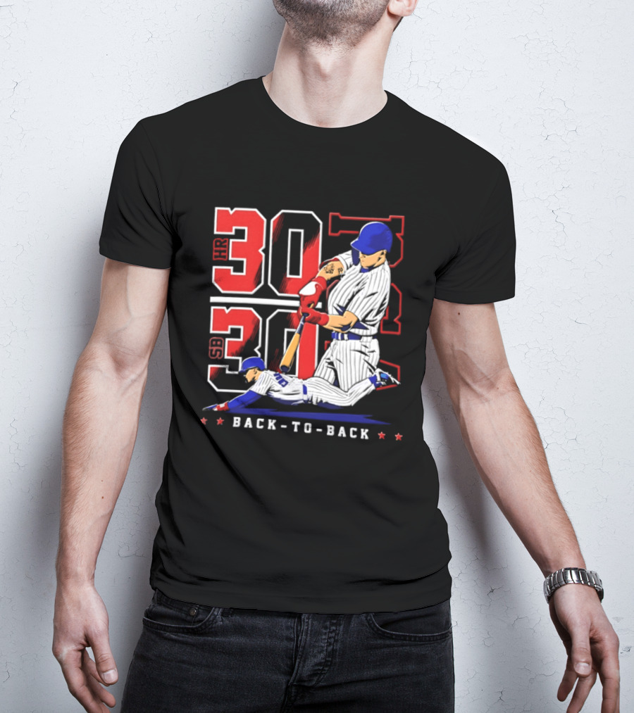 Pete Crow Armstrong Chicago Cubs Back To Back HR SB 30 30 Club Baseball T-Shirt