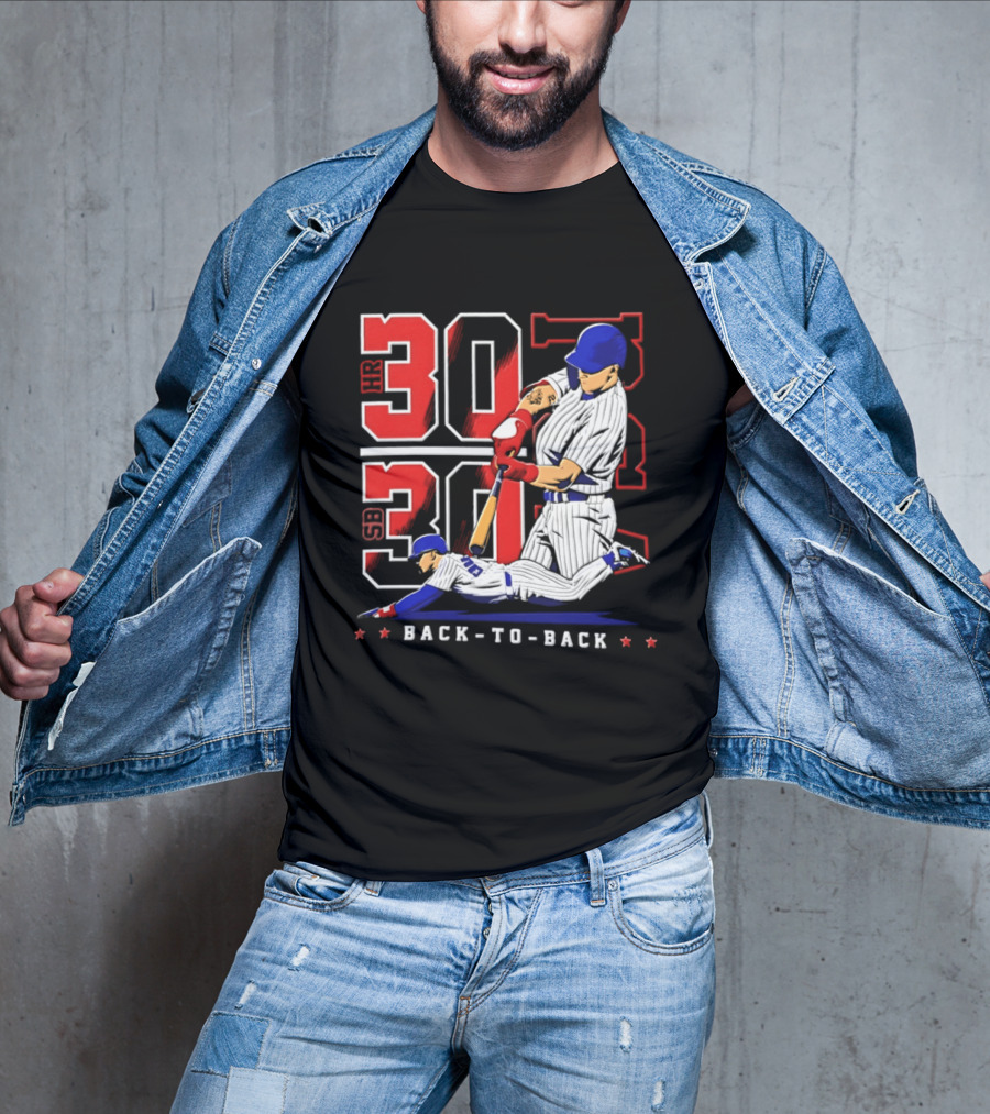 Pete Crow Armstrong Chicago Cubs Back To Back HR SB 30 30 Club Baseball T-Shirt