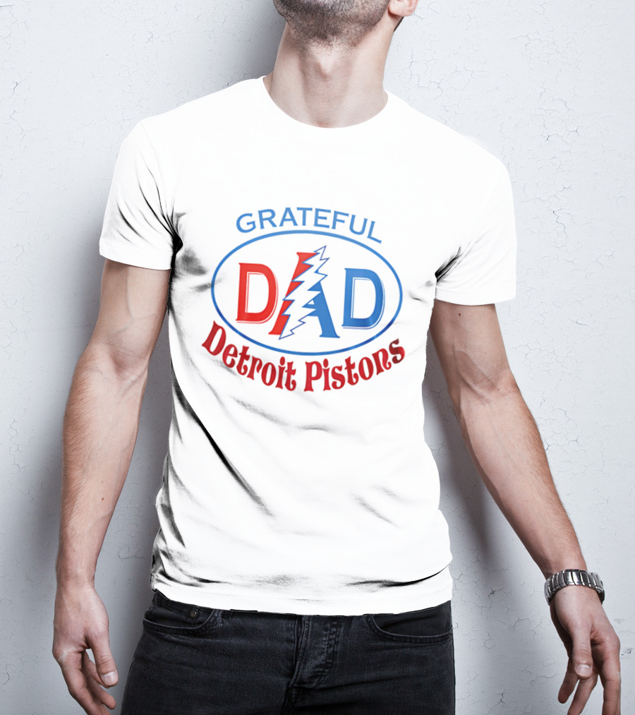 Grateful Dad Detroit Pistons Lightning Bolt T-Shirt