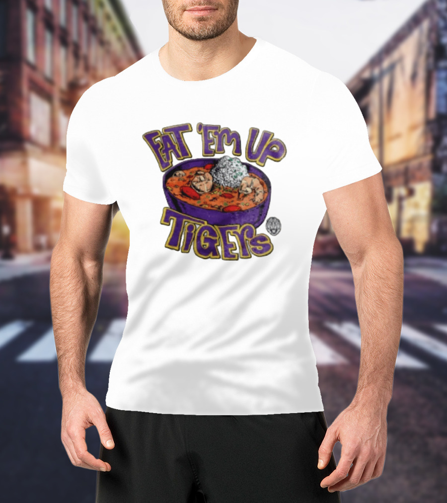 LSU Tigers Eat 'Em Up Jambalaya Purple Bowl Sports T-Shirt
