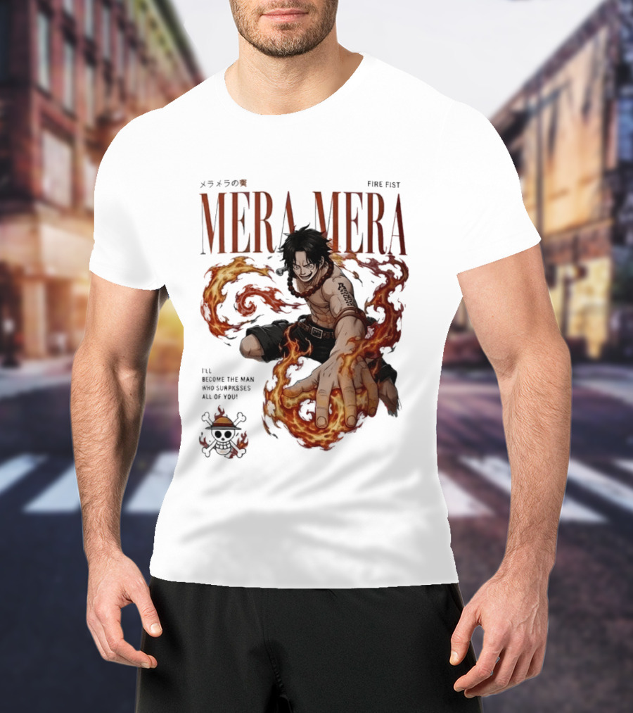 Mera Mera Fire Fist Portgas D Ace One Piece Anime T-Shirt