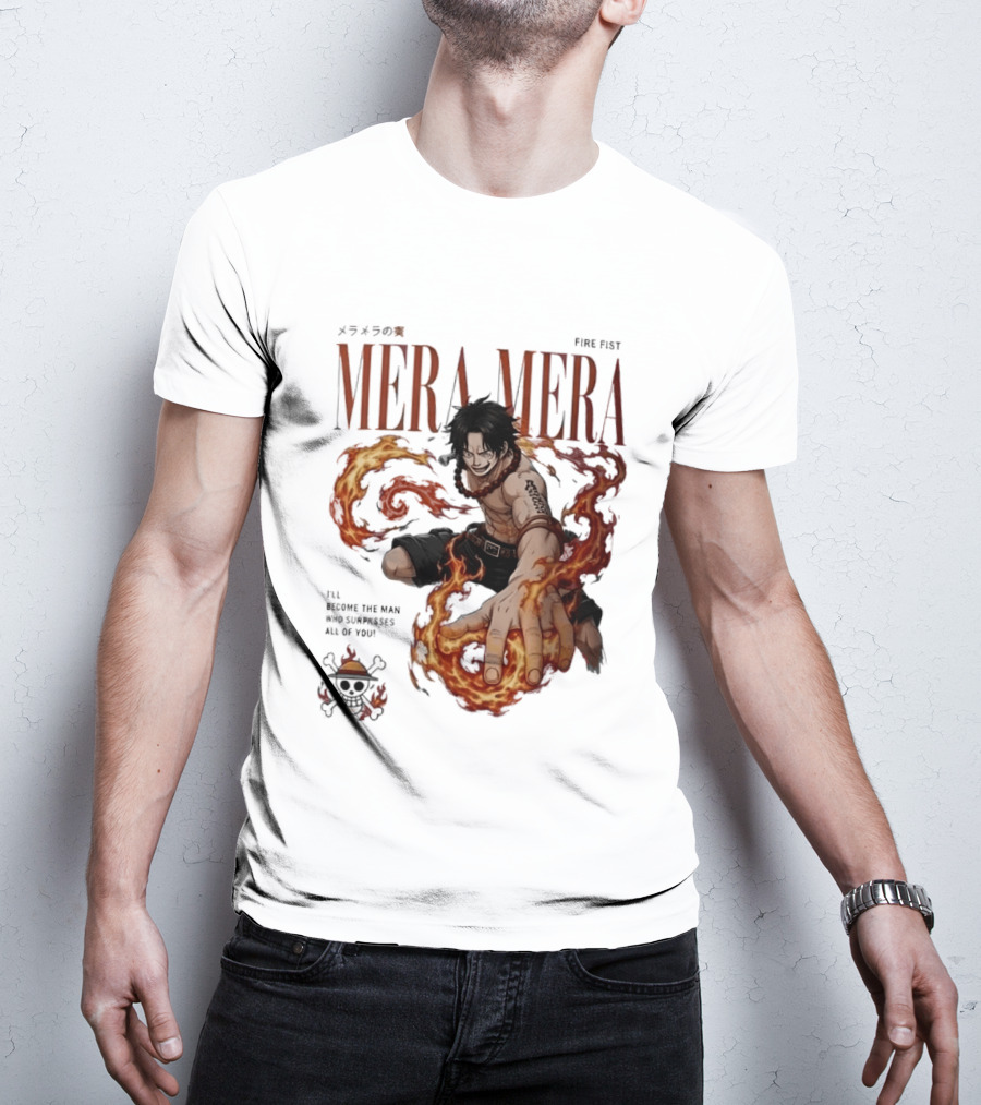 Mera Mera Fire Fist Portgas D Ace One Piece Anime T-Shirt