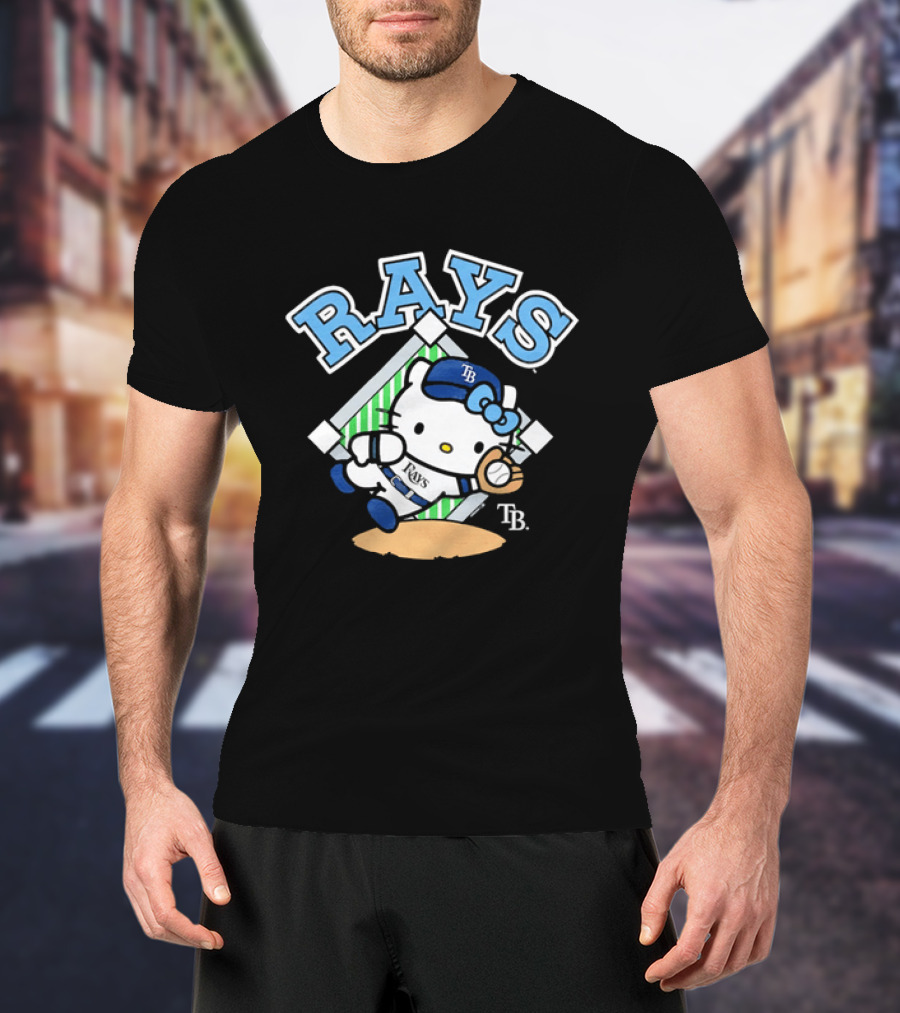 TB Hello Kitty Tampa Bay Rays Baseball Fielding T-Shirt